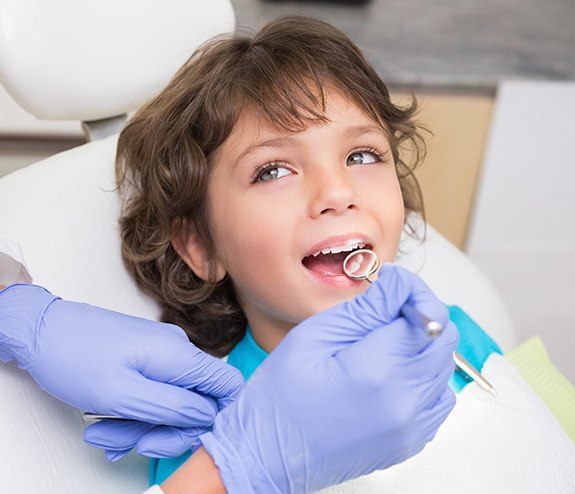 Young patient during children's dentistry visit